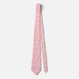Weiße und rosa Vintage-Paisleymuster-Krawatte Krawatte