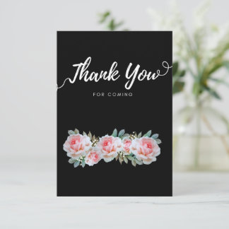 Weiße und rosa Wildblumen-Dankeskarten RSVP Karte