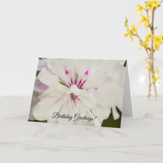 Weiße und rosafarbene Blume Blumenmuster Geburtsta Karte (Gelbe Blume)