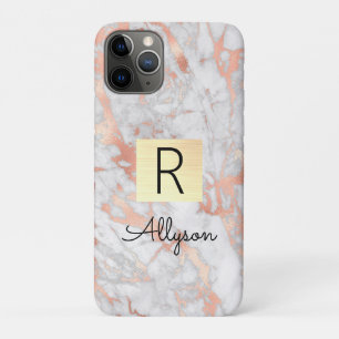 Weiße und Roségold Marmor Goldene Schachtel, Name Case-Mate iPhone Hülle