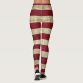 Weiße und rot gestreifte Leggings (Rückseite)