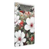 Weiße und rote Blume Elegante Wasserfarbe Mini Klemmbrett (Schrägansicht)