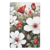 Weiße und rote Blume Elegante Wasserfarbe Mini Klemmbrett (Rückseite)