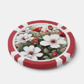 Weiße und rote Blume Elegante Wasserfarbe Pokerchips (Einzeln)
