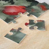 Weiße und rote Blume Elegante Wasserfarbe Puzzle (Seite)