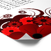 Weiße und rote Blütenblätter 15 Hochzeitstische Poster (Ecke)