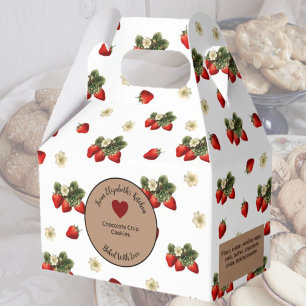 Weiße und rote Erdbeeren Rustikale Nahrungsmittel Geschenkschachtel
