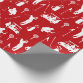 Weiße und rote Golf Symbole Muster Geschenkpapier (Ecke)
