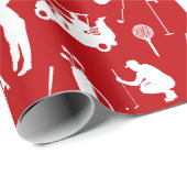 Weiße und rote Golf Symbole Muster Geschenkpapier (Rolleneckpunkt)