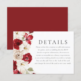 Weiße und rote herrliche Blumenzwiebeldetails Begleitkarte