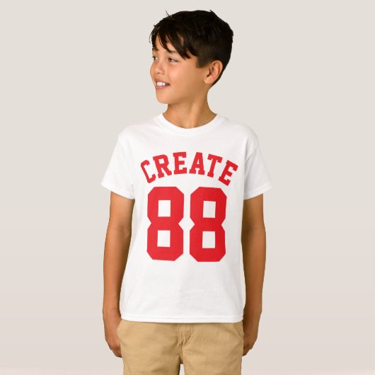Weiße und rote Kinder | Sports Jersey Design T-Shirt (Vorne ganz)