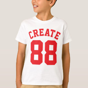 Weiße und rote Kinder   Sports Jersey Design T-Shirt