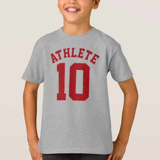 Weiße und rote Kinder | Sports Jersey Design T-Shirt (Vorderseite)