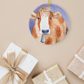 Weiße und rote Kuh (Serie "Friendly Beasts") Keramik Ornament