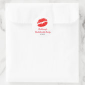 Weiße und rote Lippen Kiss Gastgeschenk Sticker (Tasche)