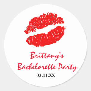 Weiße und rote Lippen Kiss Gastgeschenk Sticker
