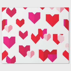 Weiße und rote Origami Valentinstag-Verpackung im Geschenkpapier