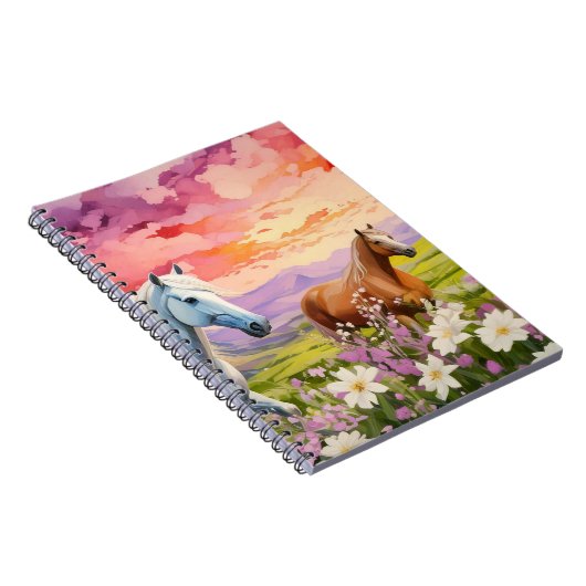 Weiße und rote Pferde Notizblock (Rechte Seite)