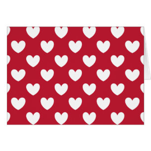 Weiße und rote Polka Herz Valentinins Karte