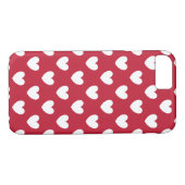 Weiße und rote Polka-Herzen Case-Mate iPhone Hülle (Rückseite (Horizontal))