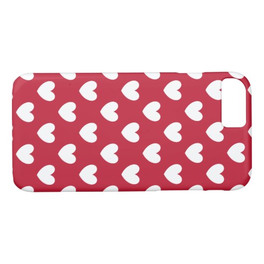 Weiße und rote Polka-Herzen Case-Mate iPhone Hülle (Rückseite (Horizontal))