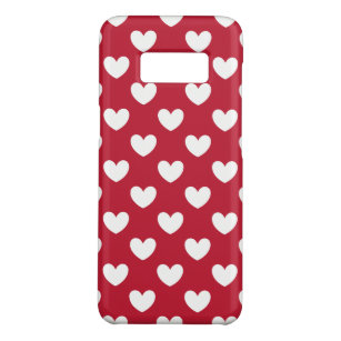 Weiße und rote Polka-Herzen Case-Mate Samsung Galaxy S8 Hülle