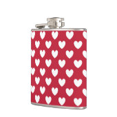 Weiße und rote Polka-Herzen Flachmann (Links)