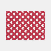 Weiße und rote Polka-Herzen Fleecedecke (Vorderseite (Horizontal))