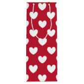 Weiße und rote Polka-Herzen Geschenktüte Für Weinflaschen (Rückseite)