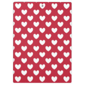 Weiße und rote Polka-Herzen Klemmbrett (Rückseite)