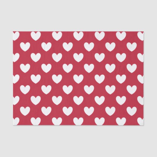 Weiße und rote Polka-Herzen Seidenpapier (Vorderseite)