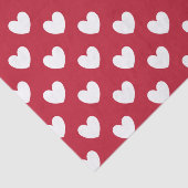 Weiße und rote Polka-Herzen Seidenpapier (Ausschnitt)