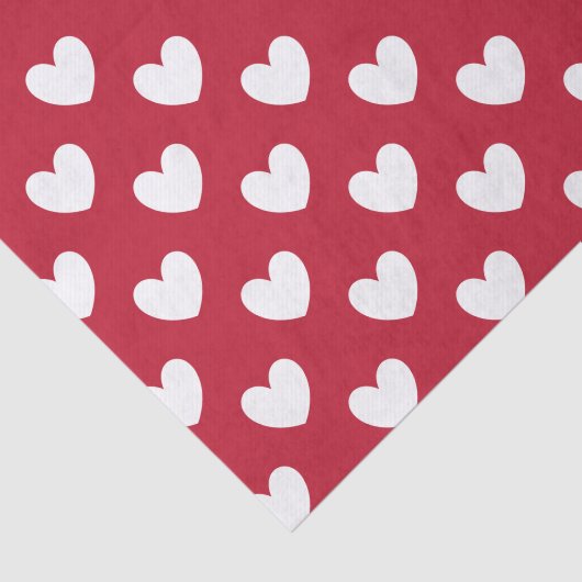 Weiße und rote Polka-Herzen Seidenpapier (Ausschnitt)