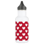 Weiße und rote Polka-Herzen Trinkflasche (Links)