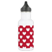 Weiße und rote Polka-Herzen Trinkflasche (Rechts)