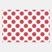Weiße und rote Polka-Punkte Geschenkpapier Set (Vorderseite 3)