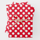 Weiße und rote Polka-Punkte Geschenkpapier Set (Beispiel)