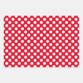 Weiße und rote Polka-Punkte Geschenkpapier Set (Vorderseite)