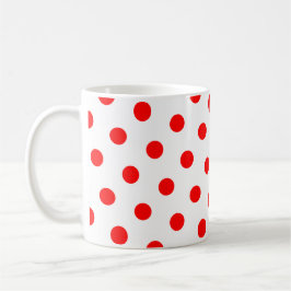 Weiße und rote Polka-Punkte Kaffeetasse