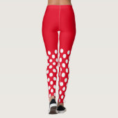 Weiße und rote Polka-Punkte Leggings (Rückseite)