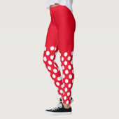 Weiße und rote Polka-Punkte Leggings (Links)