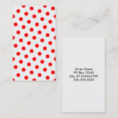Weiße und rote Polka-Punkte Visitenkarte (Vorne/Hinten)
