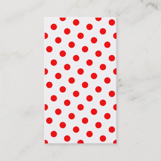 Weiße und rote Polka-Punkte Visitenkarte (Vorderseite)