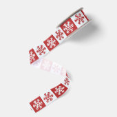 Weiße und rote Schneeflocken Ripsband (Rückseite)