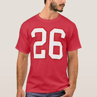 Weiße und rote Sportartikeln Nummer 26 Trikot Unif T-Shirt