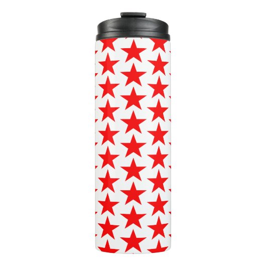 Weiße und rote Stars Thermosbecher (Vorderseite)