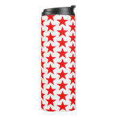 Weiße und rote Stars Thermosbecher (Nach links gedreht)