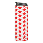 Weiße und rote Stars Thermosbecher (Nach rechts gedreht)