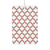 Weiße und rote Trellis, Gitter, Quatrefolie Autolufterfrischer (Vorderseite)