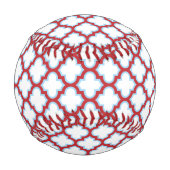 Weiße und rote Trellis, Gitter, Quatrefolie Baseball (Rückseite)